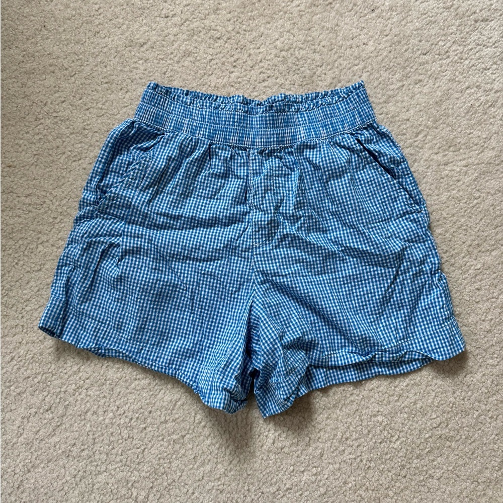 Aerie Blue Gingham Shorts
